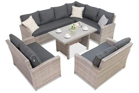 Meble technorattanowe Parma Comida 9 szary Garden Point